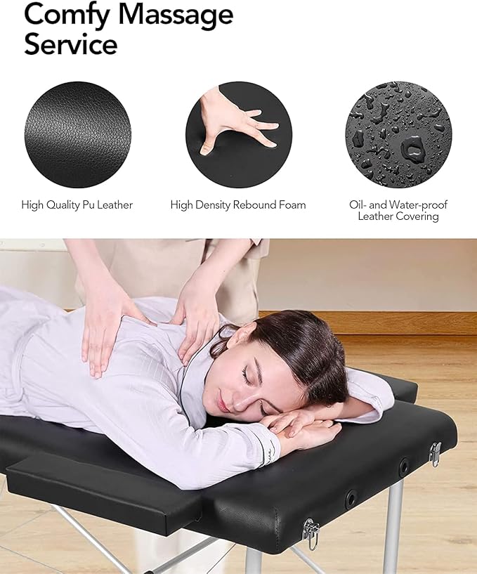 Portable Massage Bed Lash Bed Facial Table SPA Beds Height Adjustable Salon Tattoo Esthetician Bed with Carrying Bag & Accessories for Shop & Home