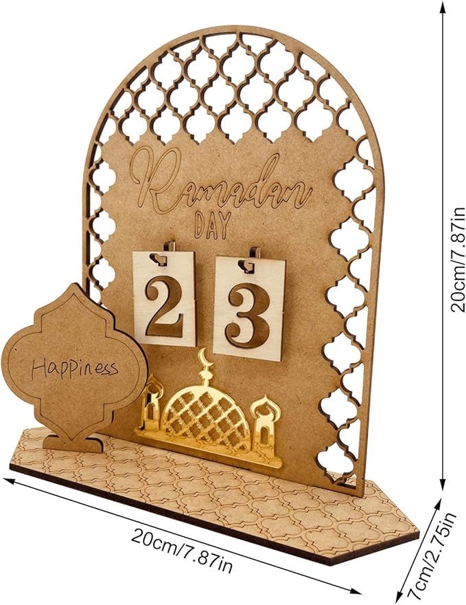 2023 Ramadan Countdown Calendar - DIY Wooden Countdown Calendars | Eid Mu Barak Wooden Ramadan Decoration Decor | Home Party Decoration Craft Ornament