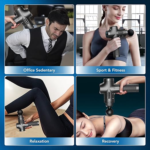 Muscle Massage Gun, Handheld Deep Tissue Muscle Relief Massager, Portable Personal Massage Gun for Exercising Pain Relief (30 Speeds-6 Heads)