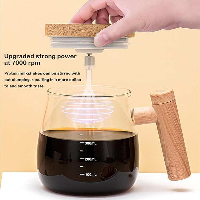 2024 New Self Mug with Lid, USB Charging Self Stirring Coffee Mug, Electric High Speed Mixing Cup, Waterproof Glass Self Stirring Travel Coffee Mug, for Home/Office (Colorful)