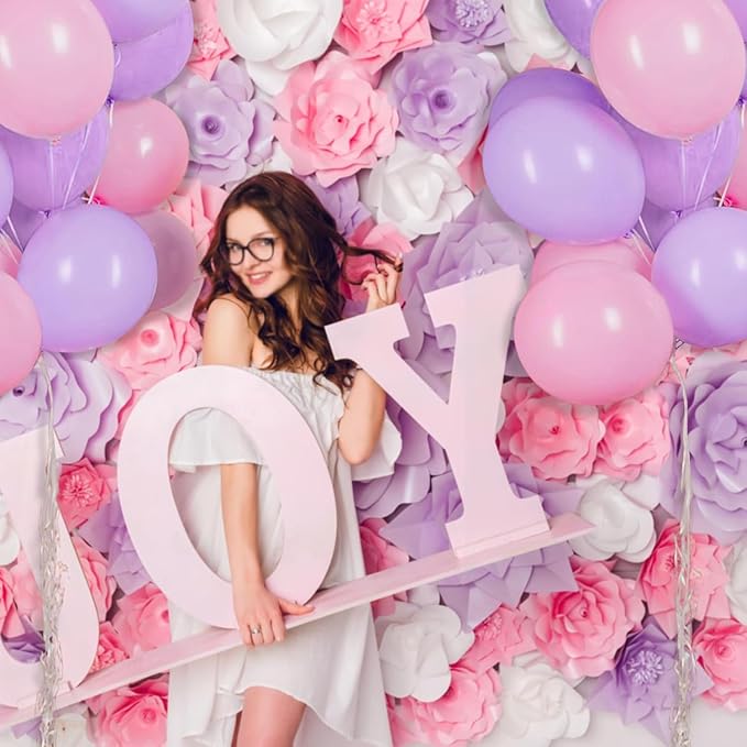 12 Inch Latex Balloons Set, Light Pink and Purple Balloons, Perfect Choice for Birthday Party, Wedding, Engagement, Party Decorations