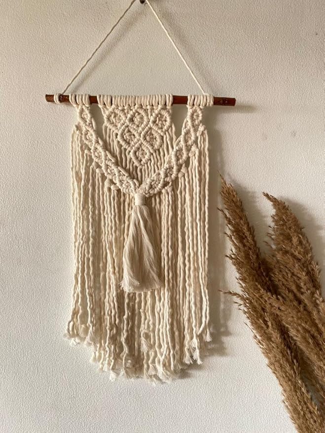 Gift for mother's day Macrame Woven Wall Hanging, Boho Chic Bohemian Room Geometric Art Decor, Beautiful Apartment Dorm Room Decoration Handmade gift for her