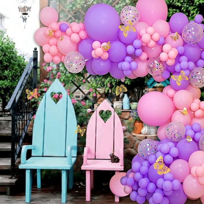 12 Inch Latex Balloons Set, Light Pink and Purple Balloons, Perfect Choice for Birthday Party, Wedding, Engagement, Party Decorations