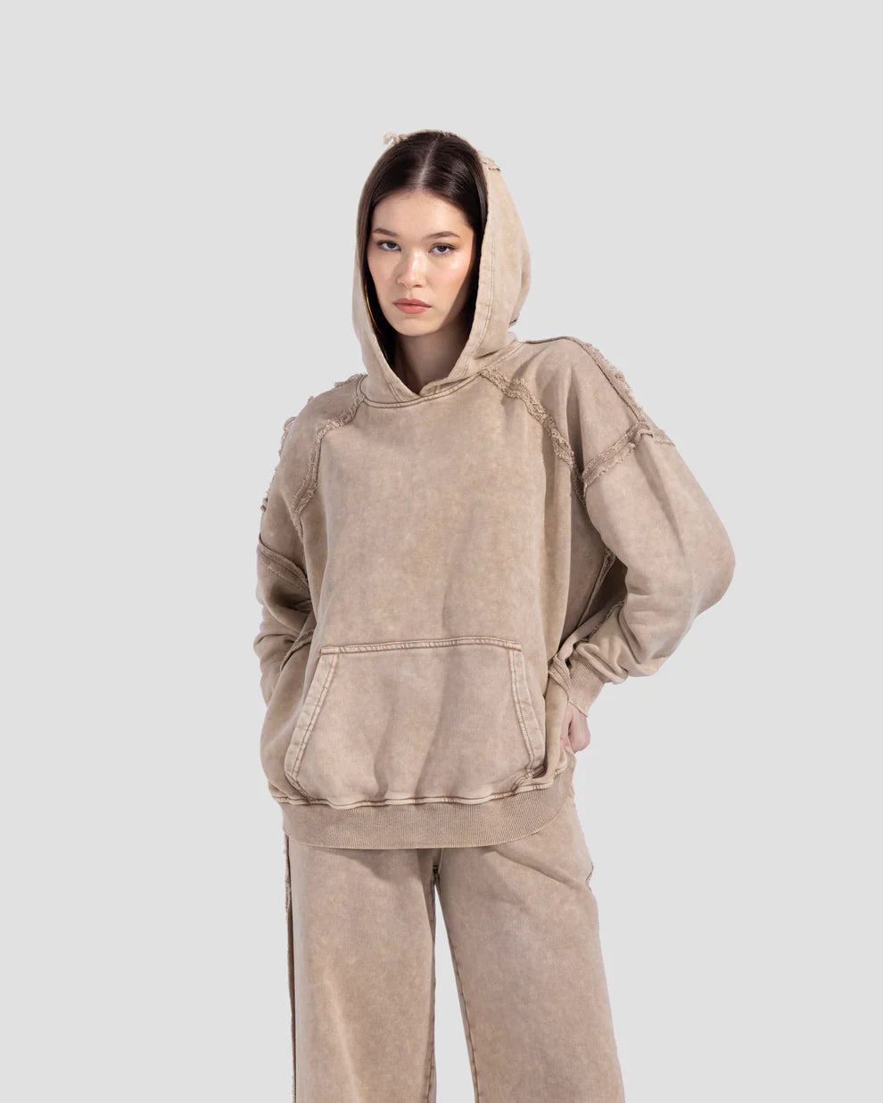Washed beige Hoodie