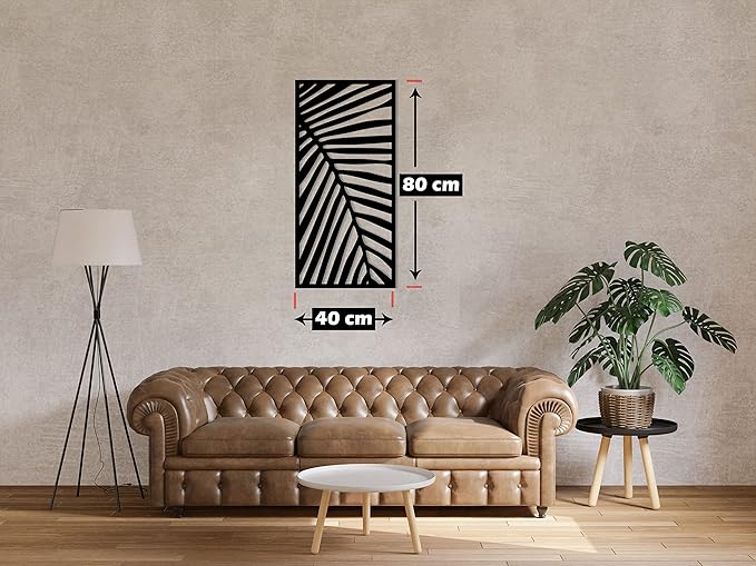 Home gallery decorative palm leaf wooden wall art 40x80 cm