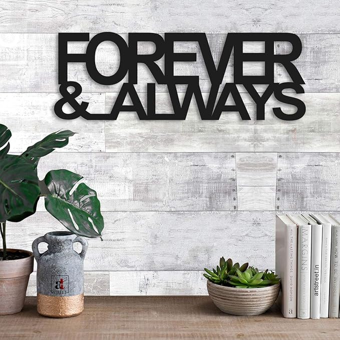 Art street forever & always mdf plaque painted cutout ready to hang home dcor, wall dcor, wall art