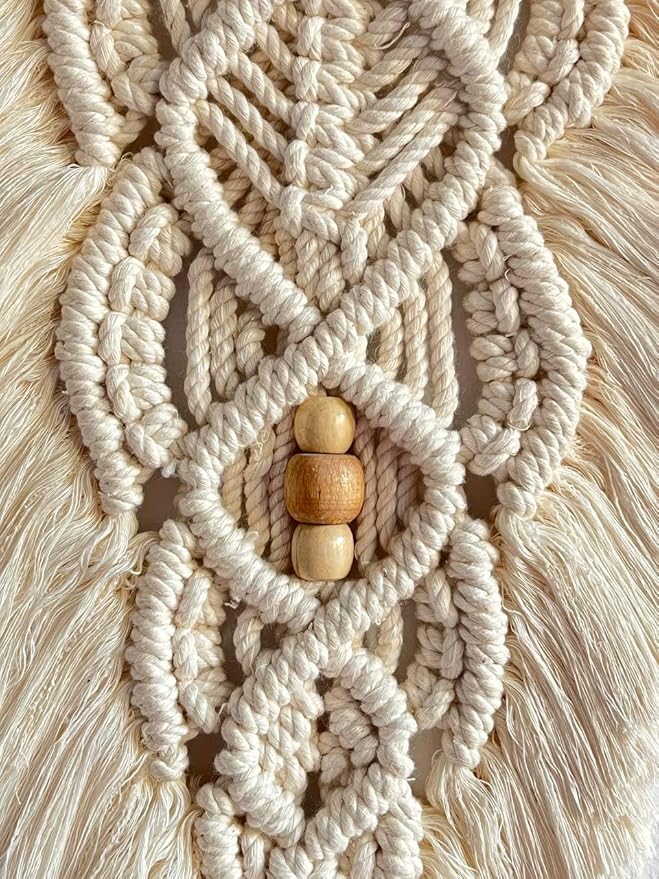 Macrame Wall Hanging - Handmade Bohemian Wall Decor - 100% Natural Cotton - 30cm x 40cm