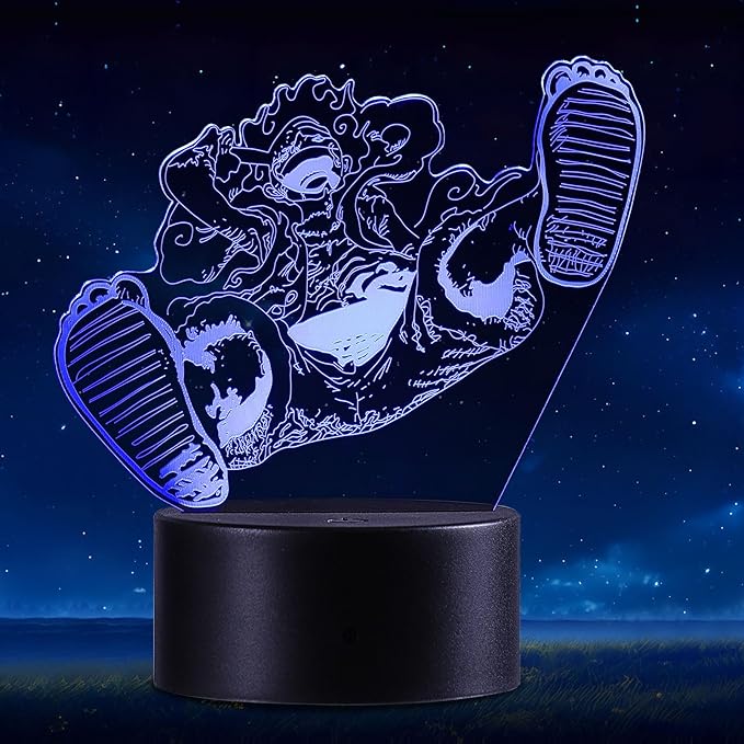 One Piece Luffy Lamp 3D Illusion Zoro Luffy Night Light Children's Touch with Remote Control Bedside Lamp Roronoa Zoro Anime Merch LED Christmas Gifts