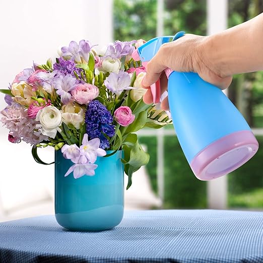 2PCS Large Spray Bottle, Plastic Plant Water Spray Bottle, 500ml Empty Spray Bottle for Cleaning Watering Gardening Plants (Pink, Blue)