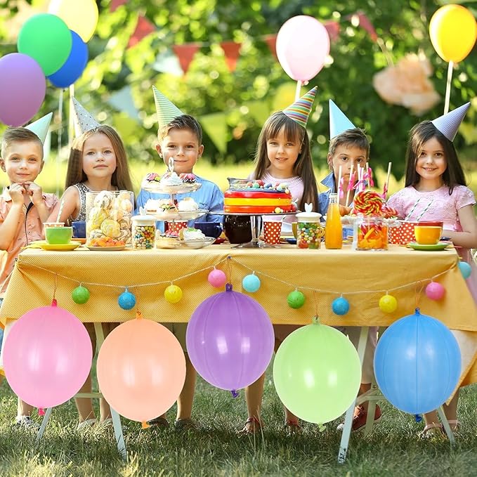 36 Punch Balloons Punching Balloon Heavy Duty Party Favors For Kids, Bouncy Balls with Rubber Band Handle for Birthday Party, Goodie Bag, Stocking Stuffers for Kids