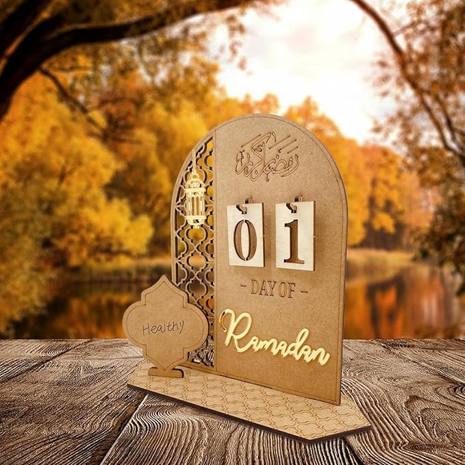 Waaka Dubbulon Ramadan Calendar, Eid Mubarak Decoration, DIY, Wooden Ramadan Decoration, Eid Mubarak Advent Calendar Countdown Calendar, Eid Mubarak Ornaments, 30 Days to Eid