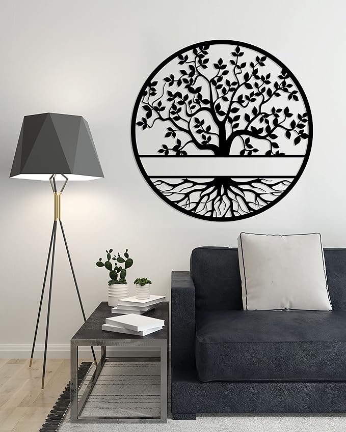 Home Gallery decorative tree of life wooden wall art 80x80 cm