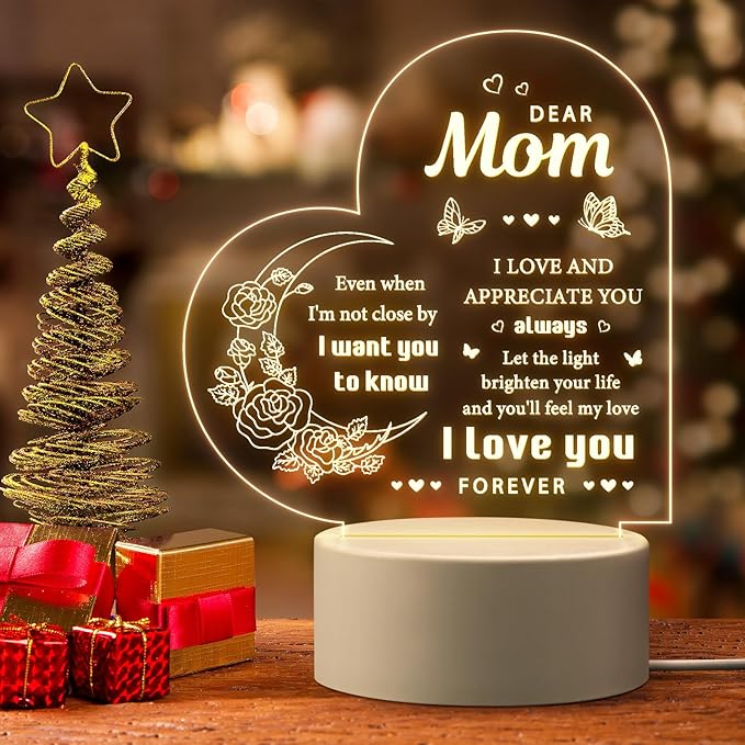Mothers Day Gifts for Mom from Daughter, Gifts for Mom Birthday from Daughter - Engraved Night Lamp - Best Mom Mother's Day Gift Ideas, Christmas Gifts for Mom Mother in-Law