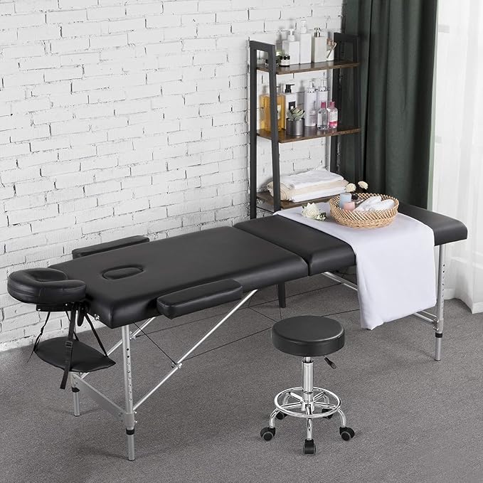 Portable Massage Bed Lash Bed Facial Table SPA Beds Height Adjustable Salon Tattoo Esthetician Bed with Carrying Bag & Accessories for Shop & Home