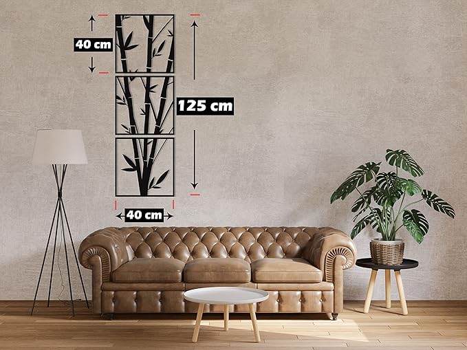 Home gallery decorative bambo wooden wall art 3 panels 40x125 cm