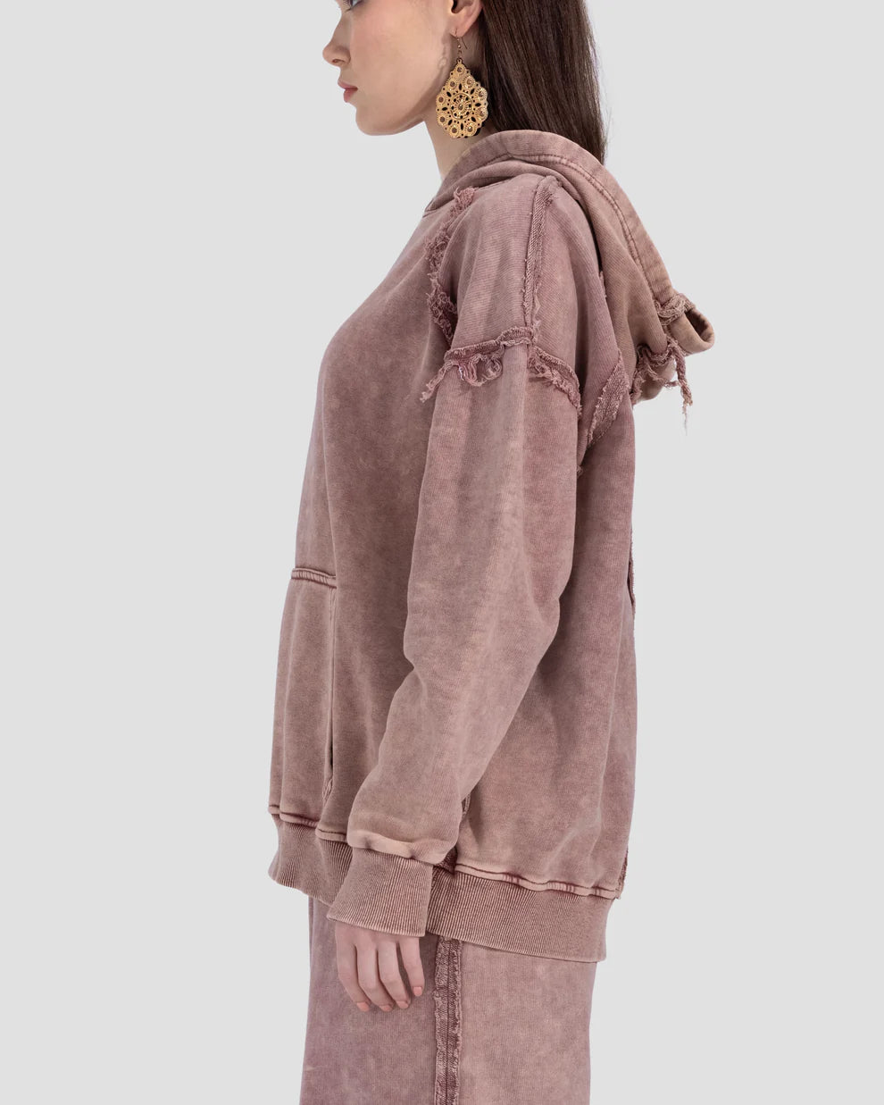 Washed light burgundy Hoodie
