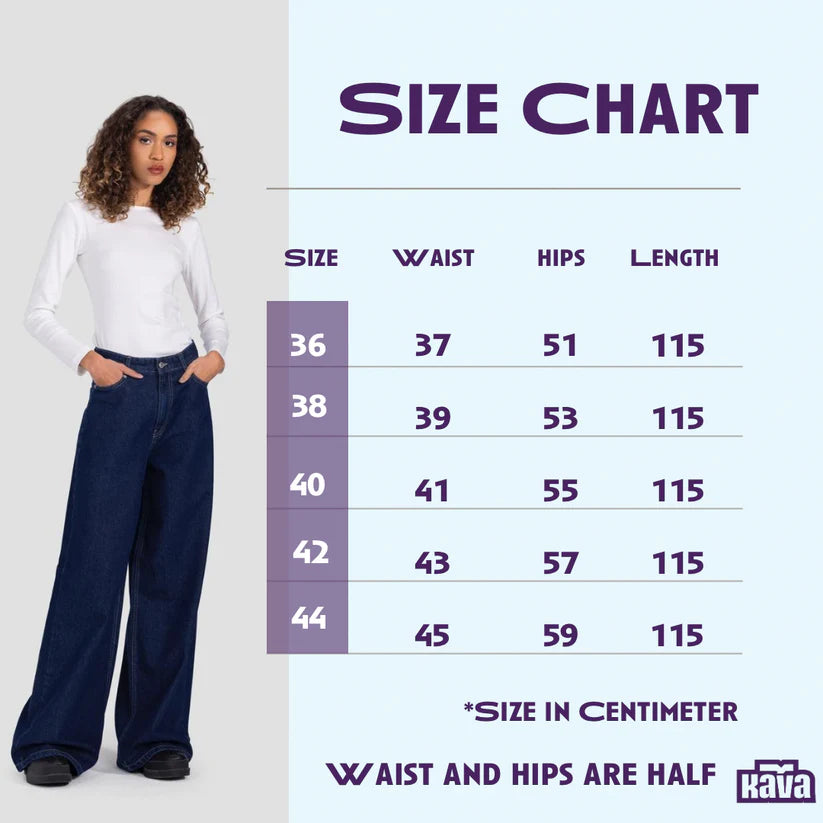Basic wideleg pants in raw blue