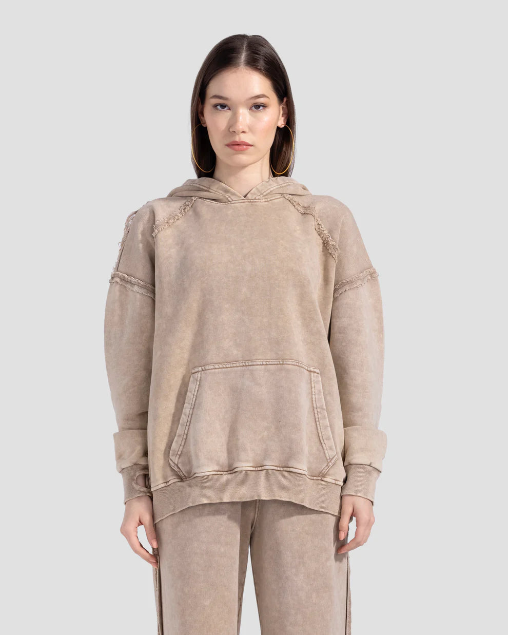 Washed beige Hoodie