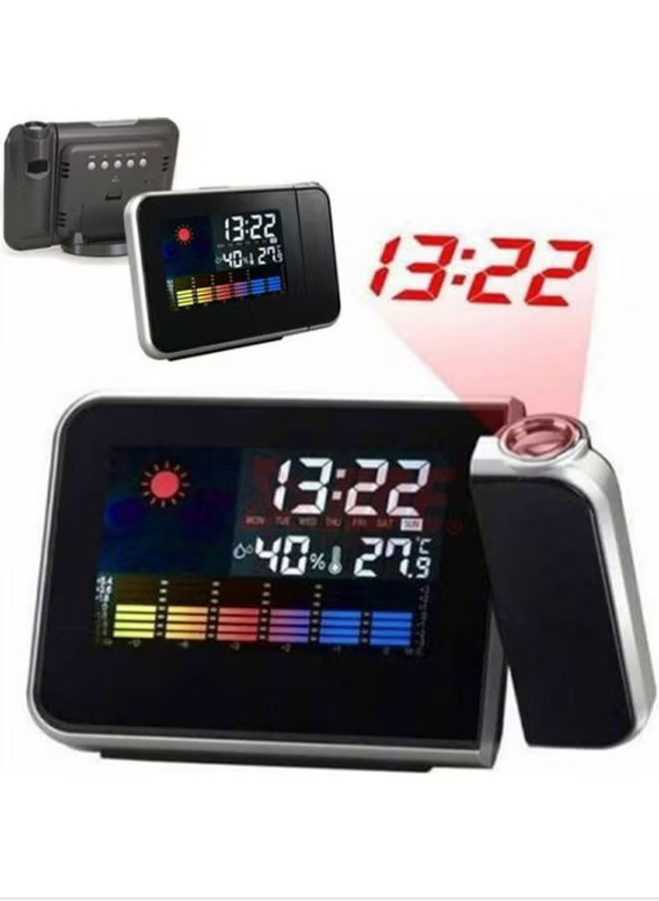 Generic Alarm Clock With Led Projector And Lcd Screen Black