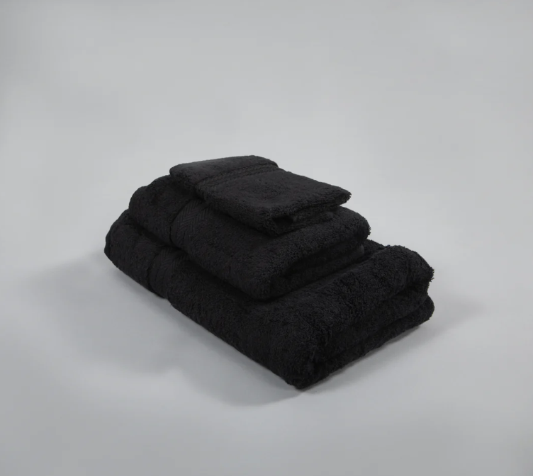 Terry Towel, Cotton - Black