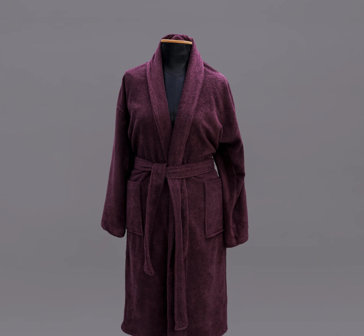 Bathrobe, Cotton - Burgundy