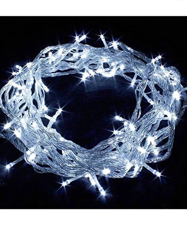 Generic 100 LED String Lights Super Bright White 10M Length for Event Party Room Outdoor Area Decoration