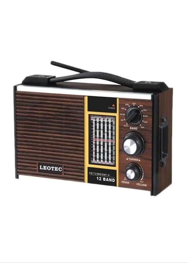 Leotec 12 Bands FM Radio Brown/Black