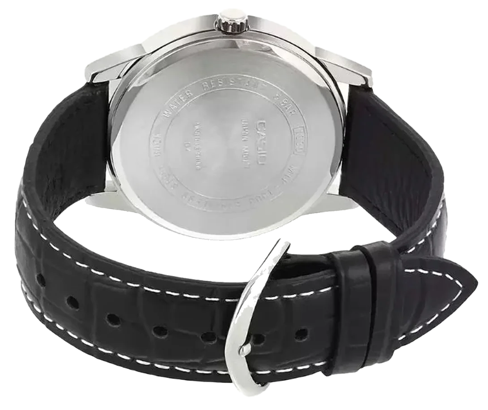 Casio Men's Watch Analog Round Dial Black Leather Strap Silver Frame MTP-1303L-7BVDF