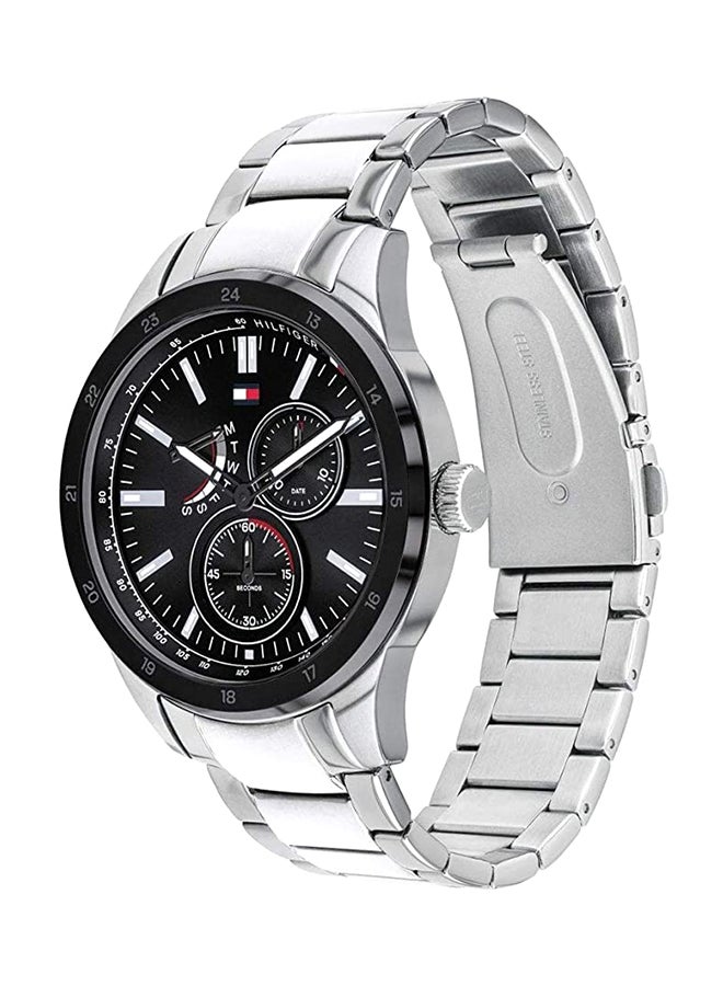 TOMMY HILFIGER Men's Austin Round Shape Metal Analog Wrist Watch 44 mm - Silver - 1791639