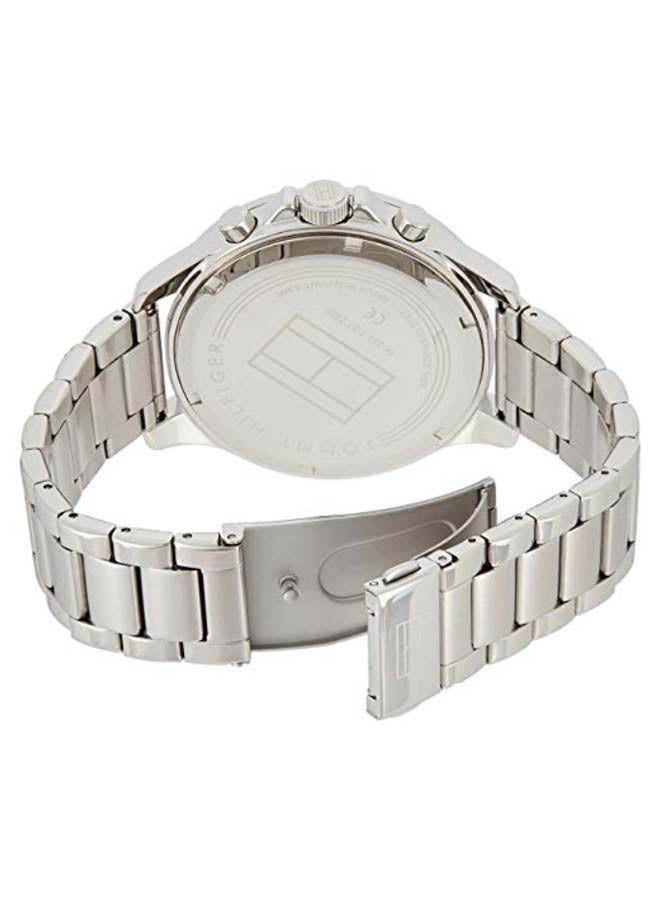 TOMMY HILFIGER Men's Bank Round Shape Stainless Steel Chronograph Wrist Watch 46 mm - Silver - 1791718