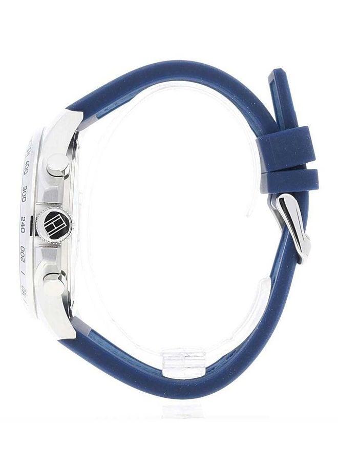 TOMMY HILFIGER Men's Decker Blue Silicon Strap Analog Wrist Watch 1791476 - 46 mm