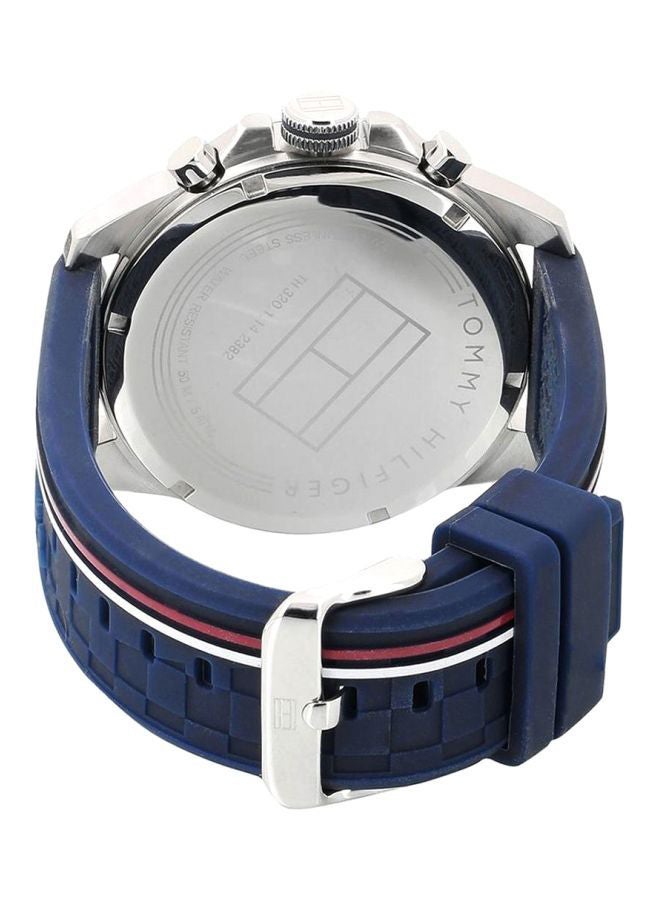 TOMMY HILFIGER Men's Decker Blue Silicon Strap Analog Wrist Watch 1791476 - 46 mm