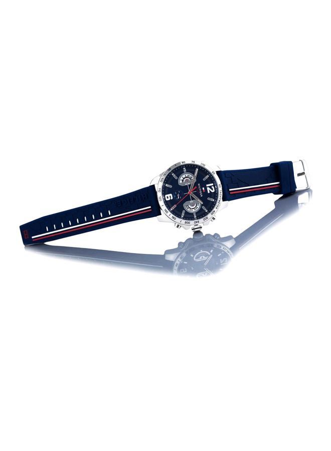 TOMMY HILFIGER Men's Decker Blue Silicon Strap Analog Wrist Watch 1791476 - 46 mm