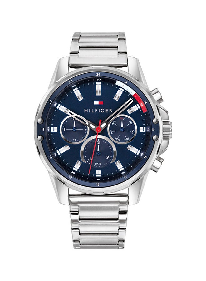 TOMMY HILFIGER Men's Mason Round Shape Stainless Steel Analog Wrist Watch 45 mm - Silver - 1791788