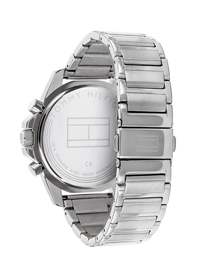 TOMMY HILFIGER Men's Mason Round Shape Stainless Steel Analog Wrist Watch 45 mm - Silver - 1791788
