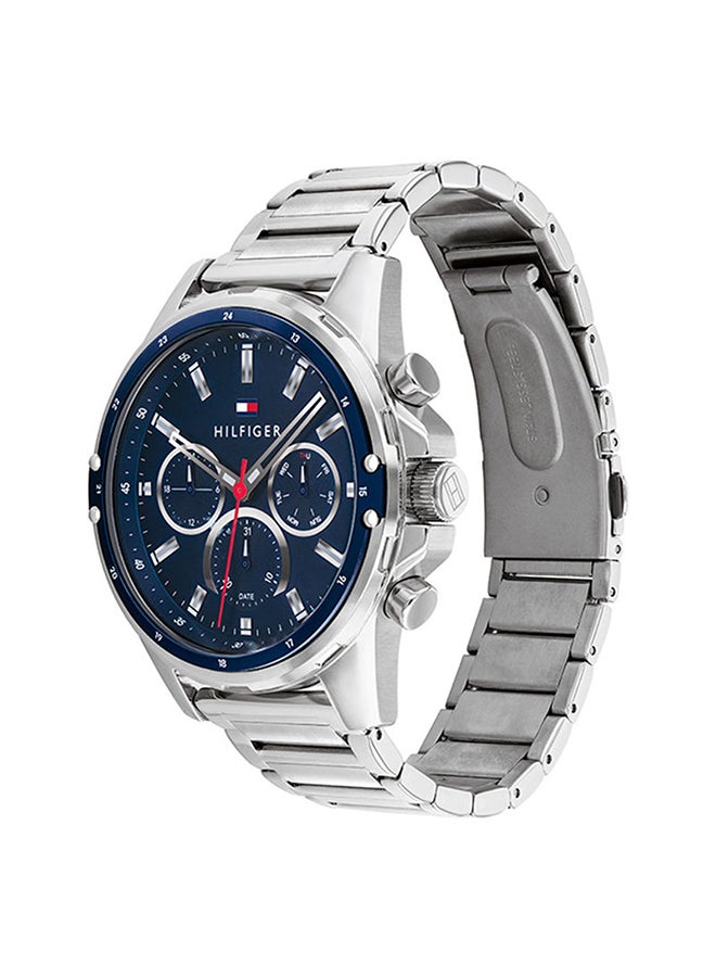 TOMMY HILFIGER Men's Mason Round Shape Stainless Steel Analog Wrist Watch 45 mm - Silver - 1791788