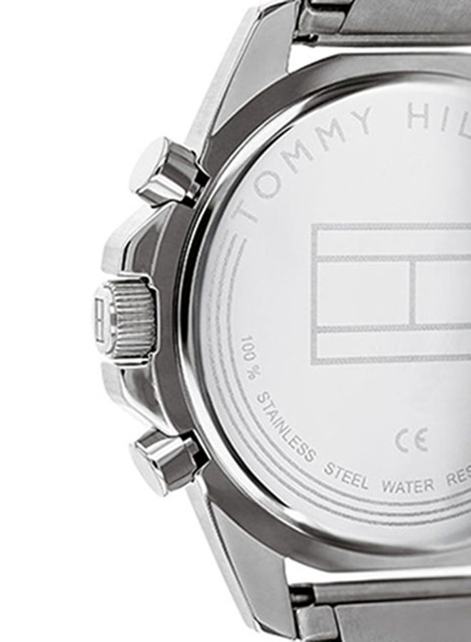 TOMMY HILFIGER Men's Mason Round Shape Stainless Steel Analog Wrist Watch 45 mm - Silver - 1791788