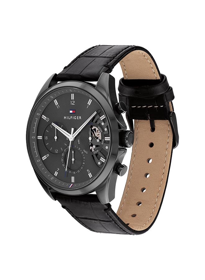 TOMMY HILFIGER Men's Leather Analog Watch-1710452