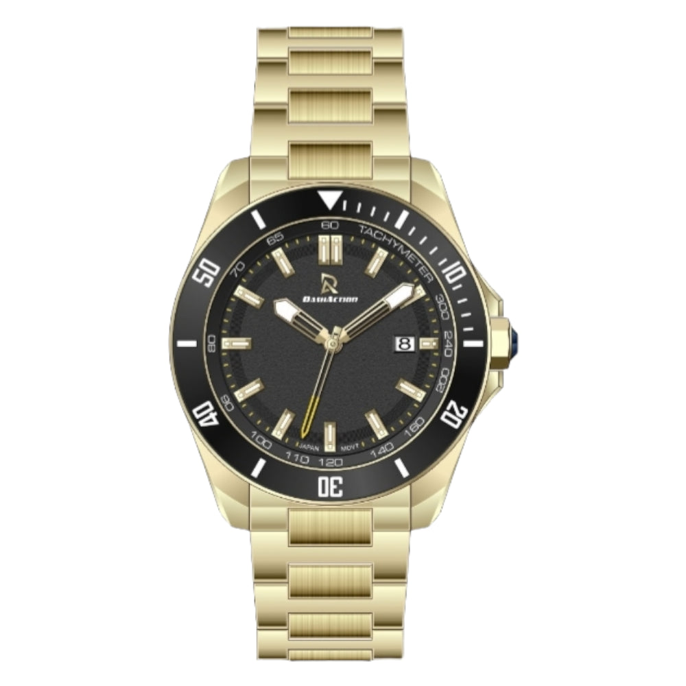 DASH ACTION WATCH-MEN-STAINLESS STEEL-GOLD AND BLACK D1943-GB