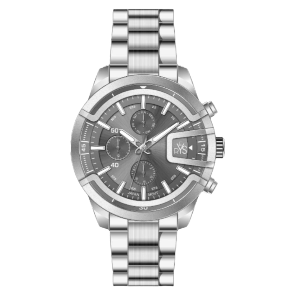 REYS WATCH WATCH-MEN-STAINLESS STEEL-SILVER AND GRAY R2029-SGY