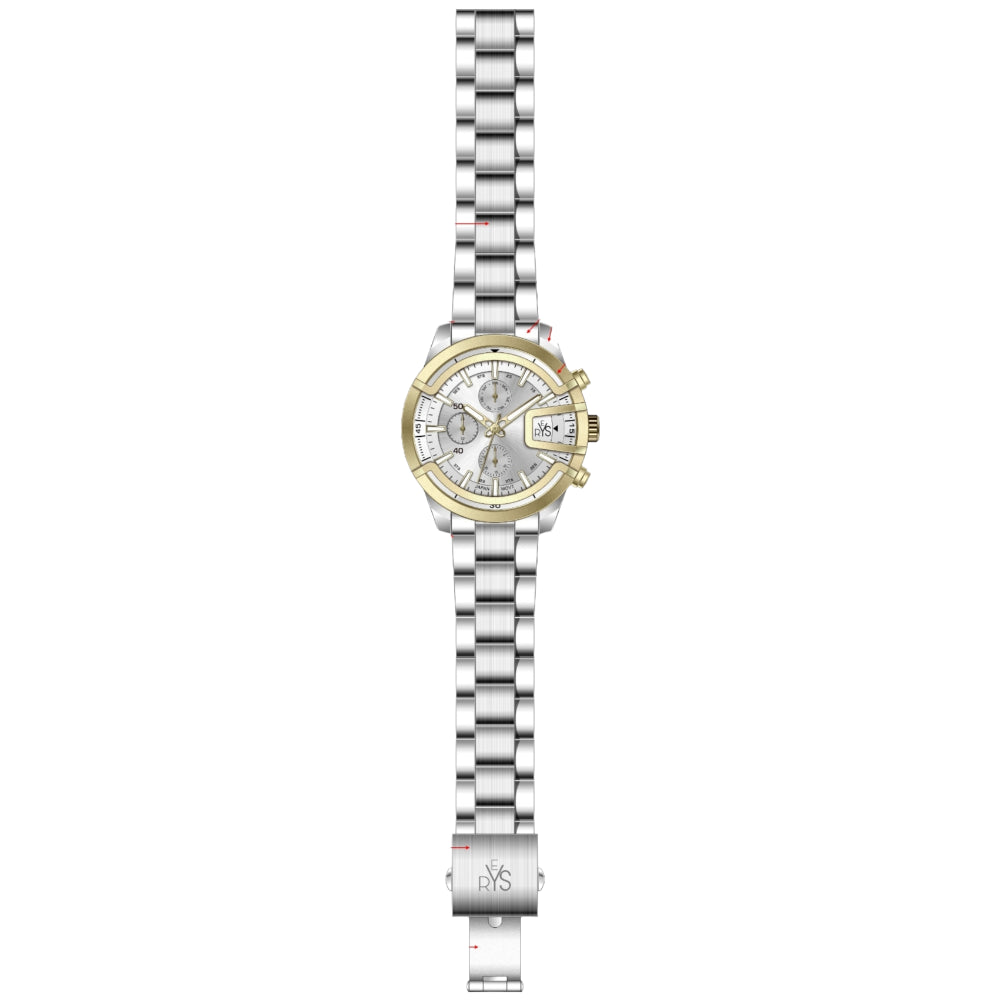 REYS WATCH WATCH-MEN-STAINLESS STEEL-SILVER AND GOLD R2029-SG