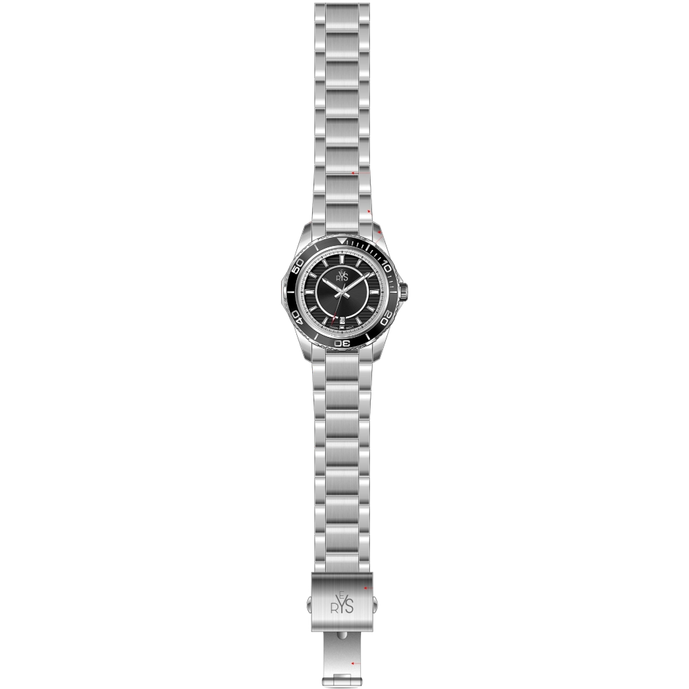 REYS WATCH WATCH-MEN-STAINLESS STEEL-SILVER AND BLACK R2024-SB