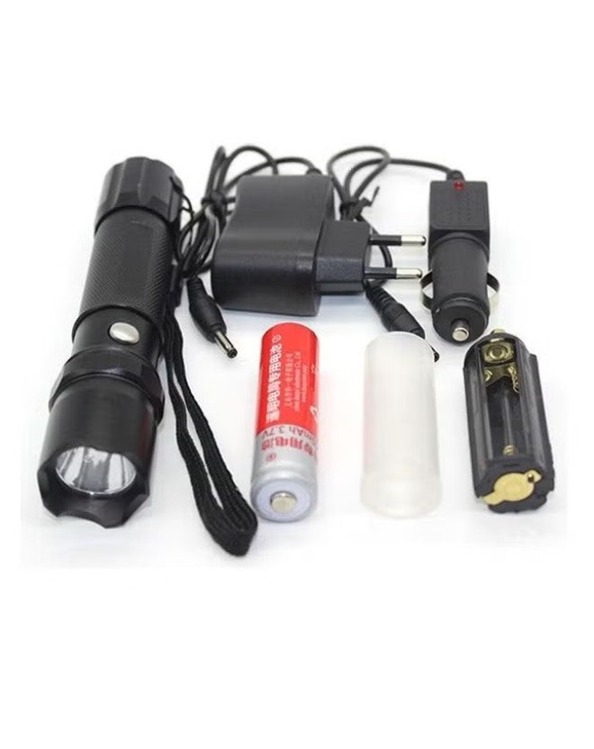 Super Bright High Power LED Flashlight Set Cree Q5 linternas By 18650/AAA battery Rechargeable Lamp Torches With Compass Tactical Flashlight Black