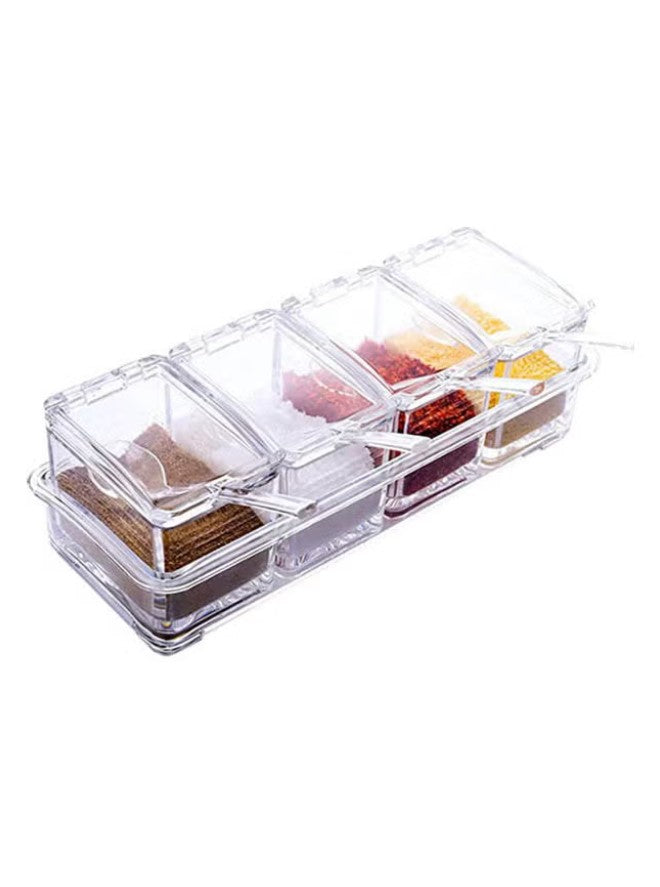 ZENHOME 4-Piece Acrylic Spice Container Set Clear