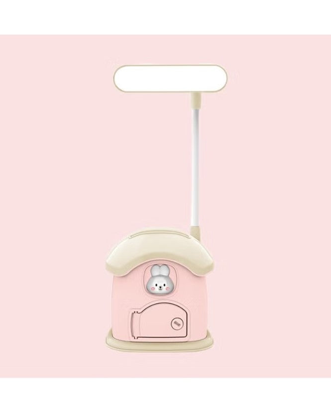 Generic Cute Cartoon Rechargeable LED Table Lamp, Adjustable Brightness & USB Charging, LED Table Reading Light & Night Light for Kids Room with Children's Money Box (Multicolour)