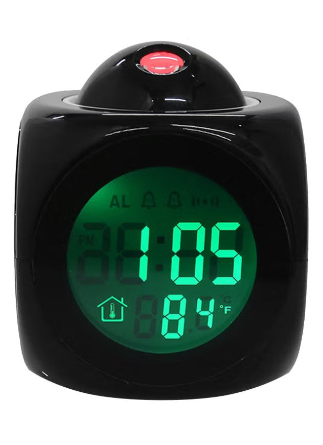 Generic LCD Digital Projection Alarm Clock Black 8x8cm