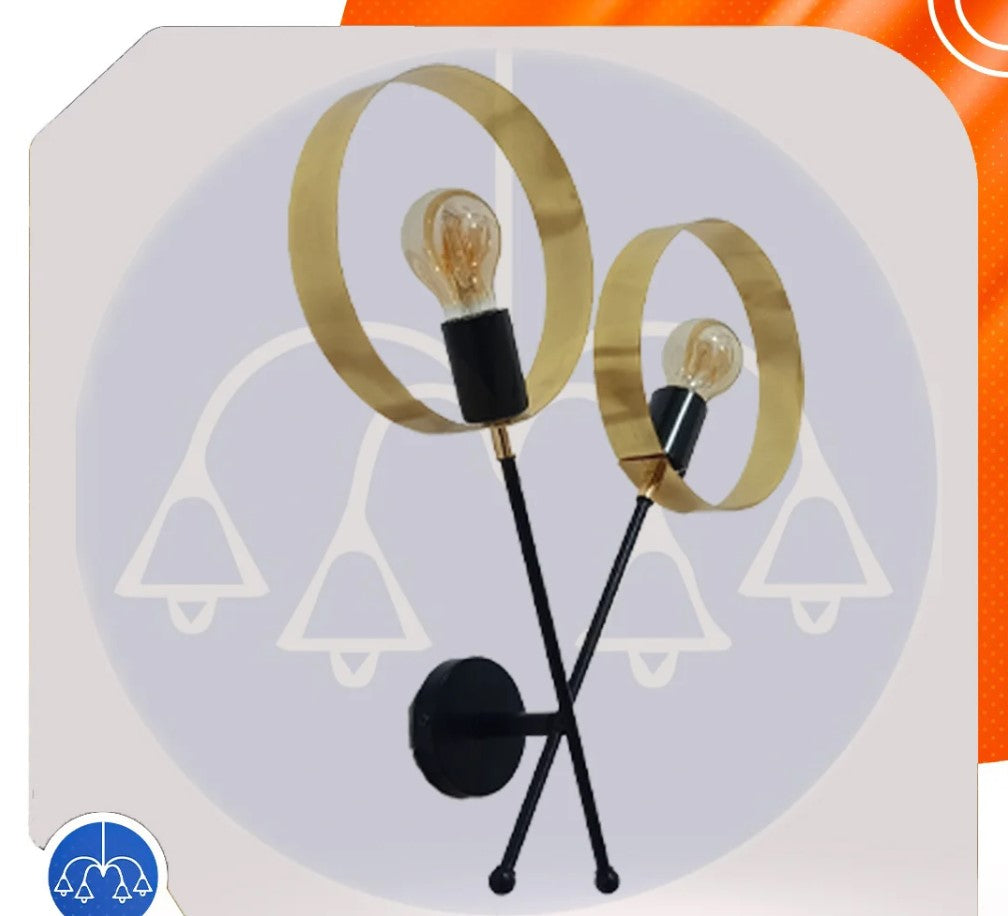 Double flame wall lamp – black*gold (code:272)