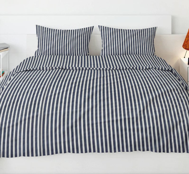 Printed, Duvet cover set - Blue Stripe