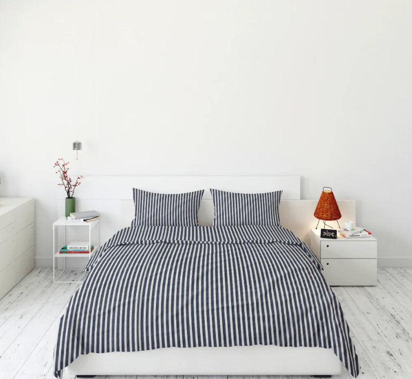 Printed, Duvet cover set - Blue Stripe