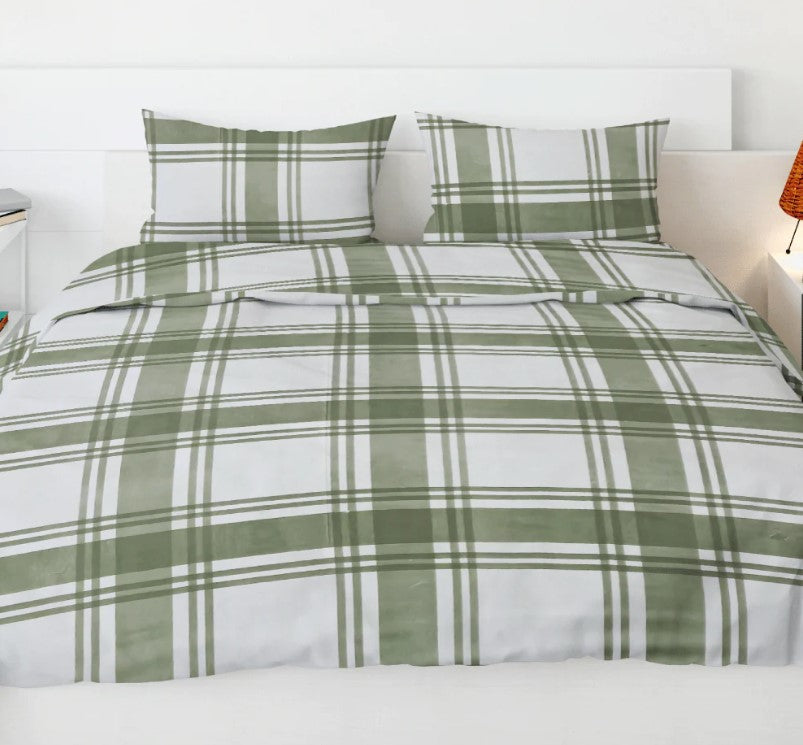 Printed, Duvet cover set - Green Plaid